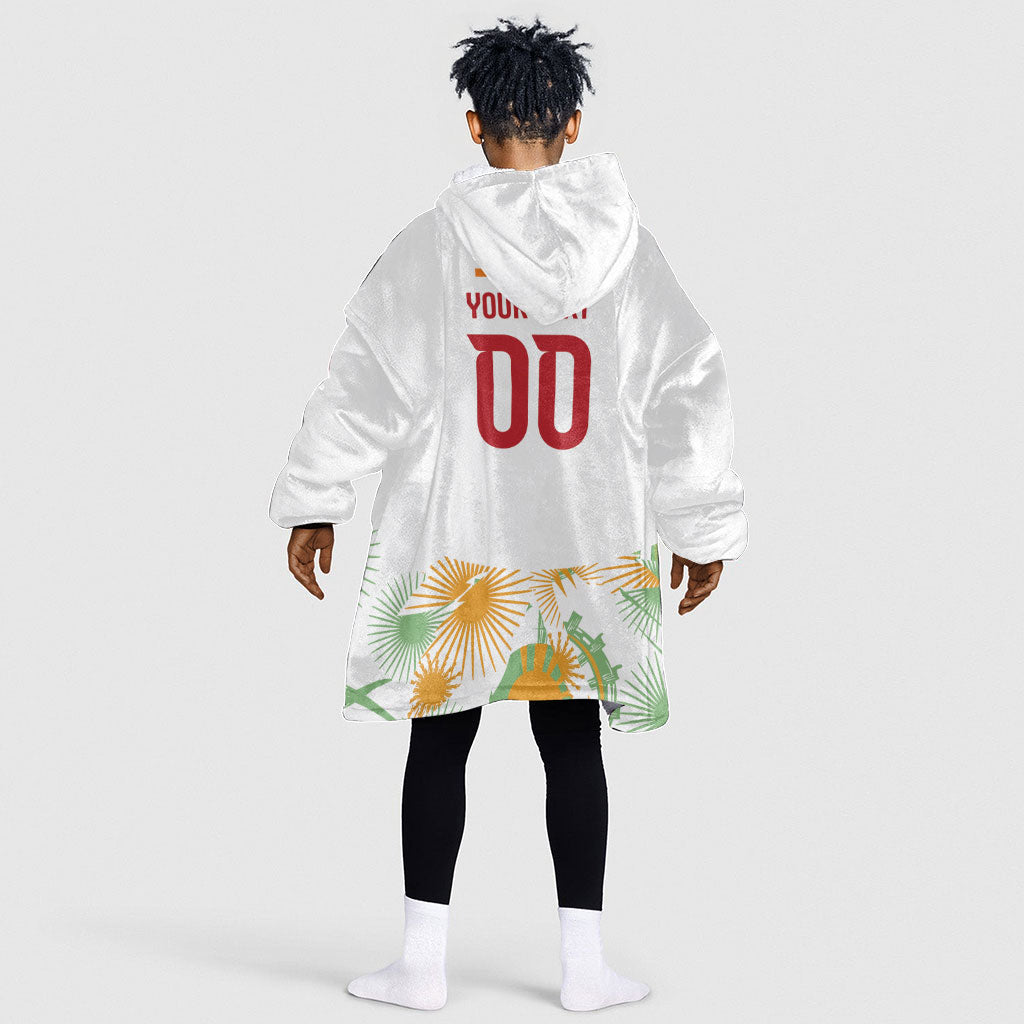 Custom Ivory Coast Heritage Elephants Never Fall Kid Wearable Blanket Hoodie