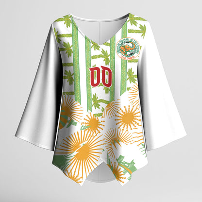 Custom Ivory Coast Heritage Elephants Never Fall Kimono Sleeve Blouse