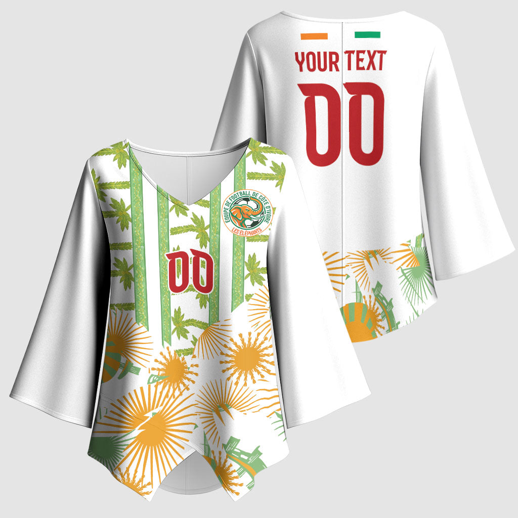 Custom Ivory Coast Heritage Elephants Never Fall Kimono Sleeve Blouse