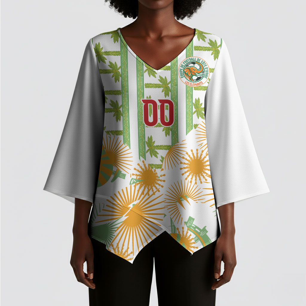 Custom Ivory Coast Heritage Elephants Never Fall Kimono Sleeve Blouse