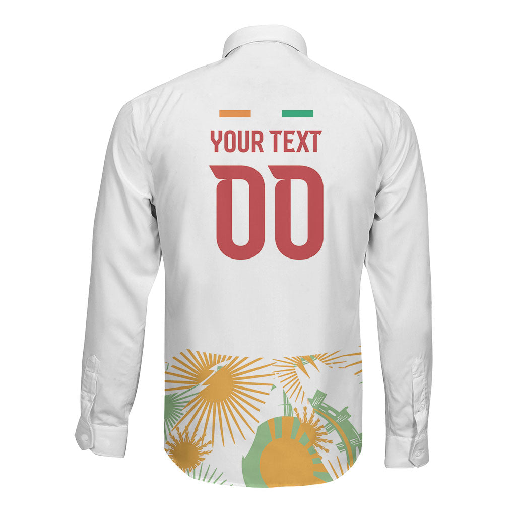 Custom Ivory Coast Heritage Elephants Never Fall Long Sleeve Button Shirt