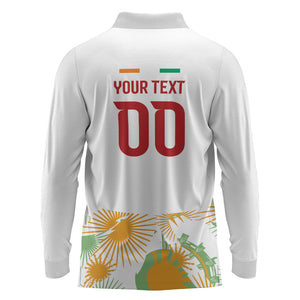 Custom Ivory Coast Heritage Elephants Never Fall Long Sleeve Polo Shirt