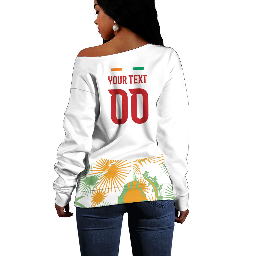 Custom Ivory Coast Heritage Elephants Never Fall Off Shoulder Sweater