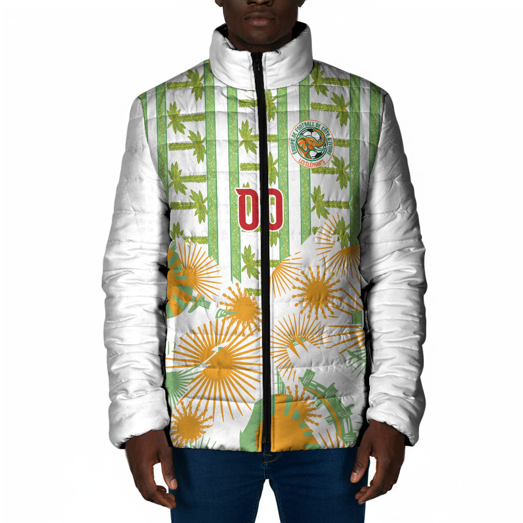 Custom Ivory Coast Heritage Elephants Never Fall Padded Jacket
