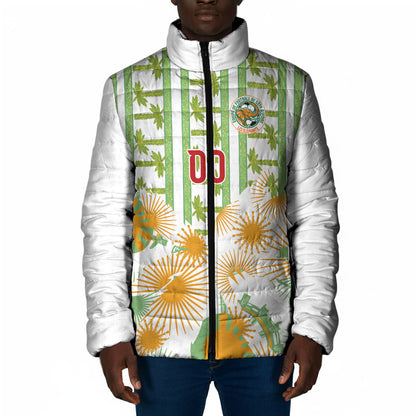 Custom Ivory Coast Heritage Elephants Never Fall Padded Jacket
