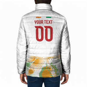 Custom Ivory Coast Heritage Elephants Never Fall Padded Jacket