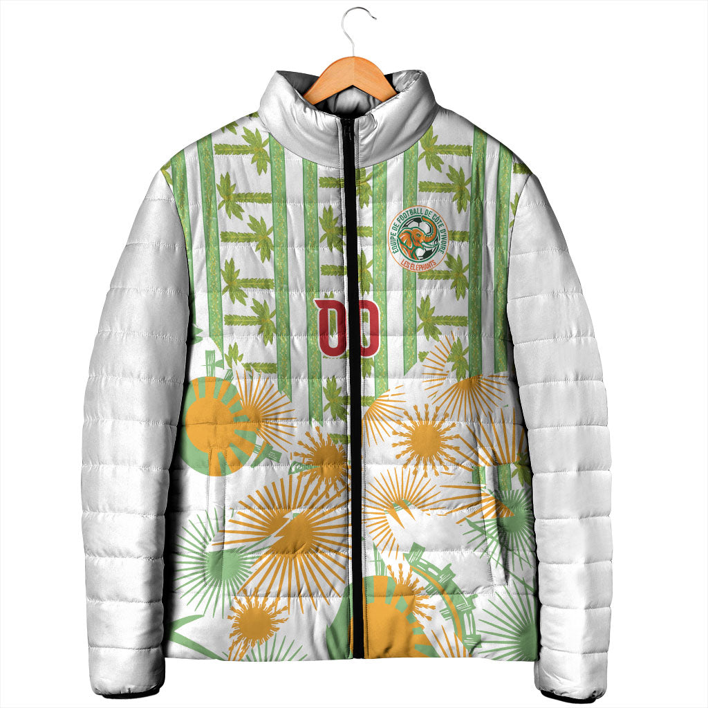 Custom Ivory Coast Heritage Elephants Never Fall Padded Jacket
