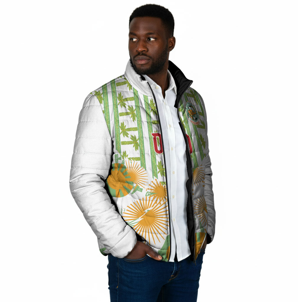 Custom Ivory Coast Heritage Elephants Never Fall Padded Jacket