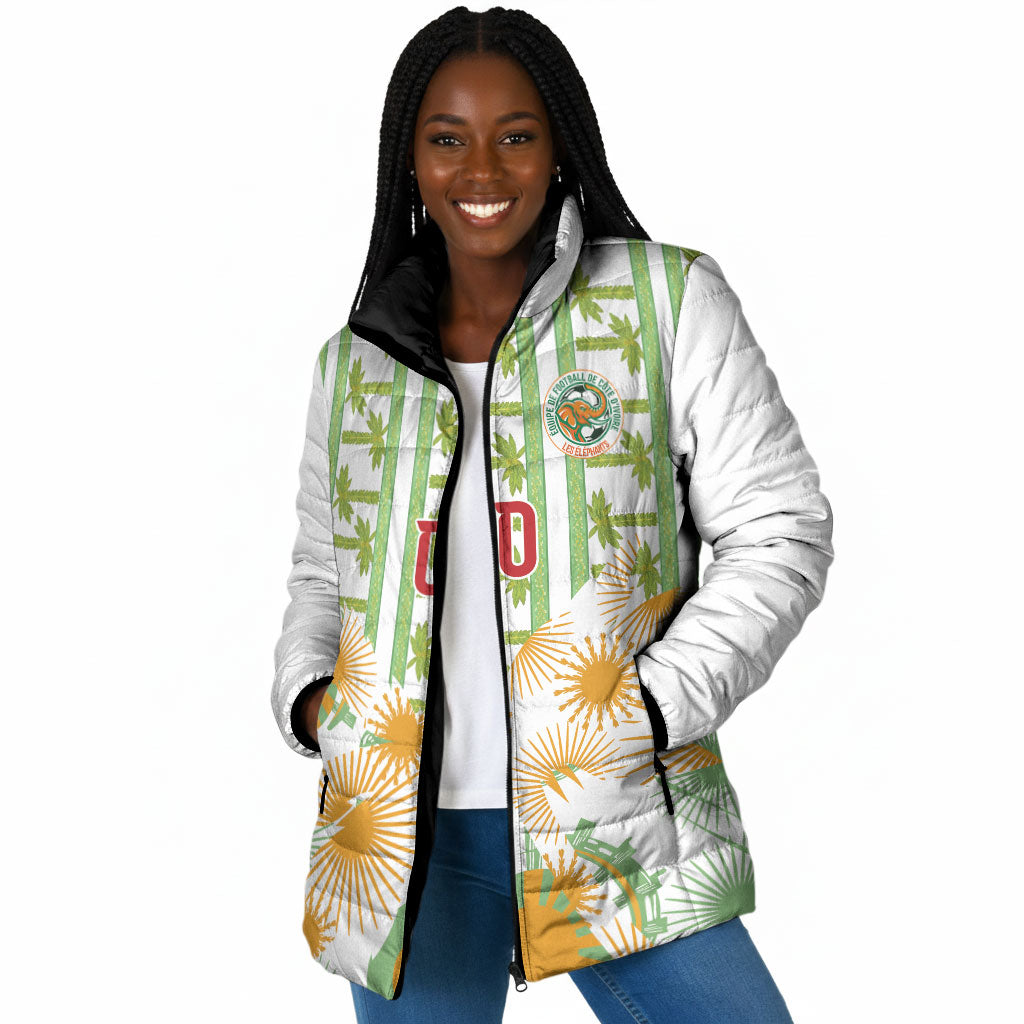 Custom Ivory Coast Heritage Elephants Never Fall Padded Jacket