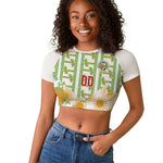 Custom Ivory Coast Heritage Elephants Never Fall Raglan Cropped T shirt