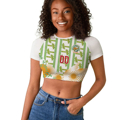 Custom Ivory Coast Heritage Elephants Never Fall Raglan Cropped T shirt