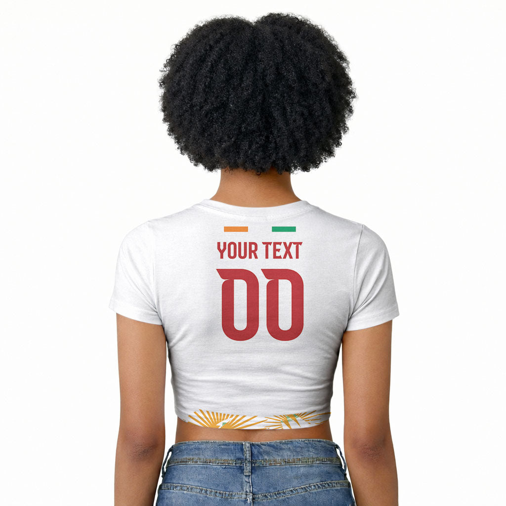 Custom Ivory Coast Heritage Elephants Never Fall Raglan Cropped T shirt