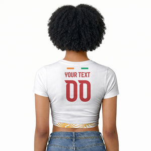 Custom Ivory Coast Heritage Elephants Never Fall Raglan Cropped T shirt