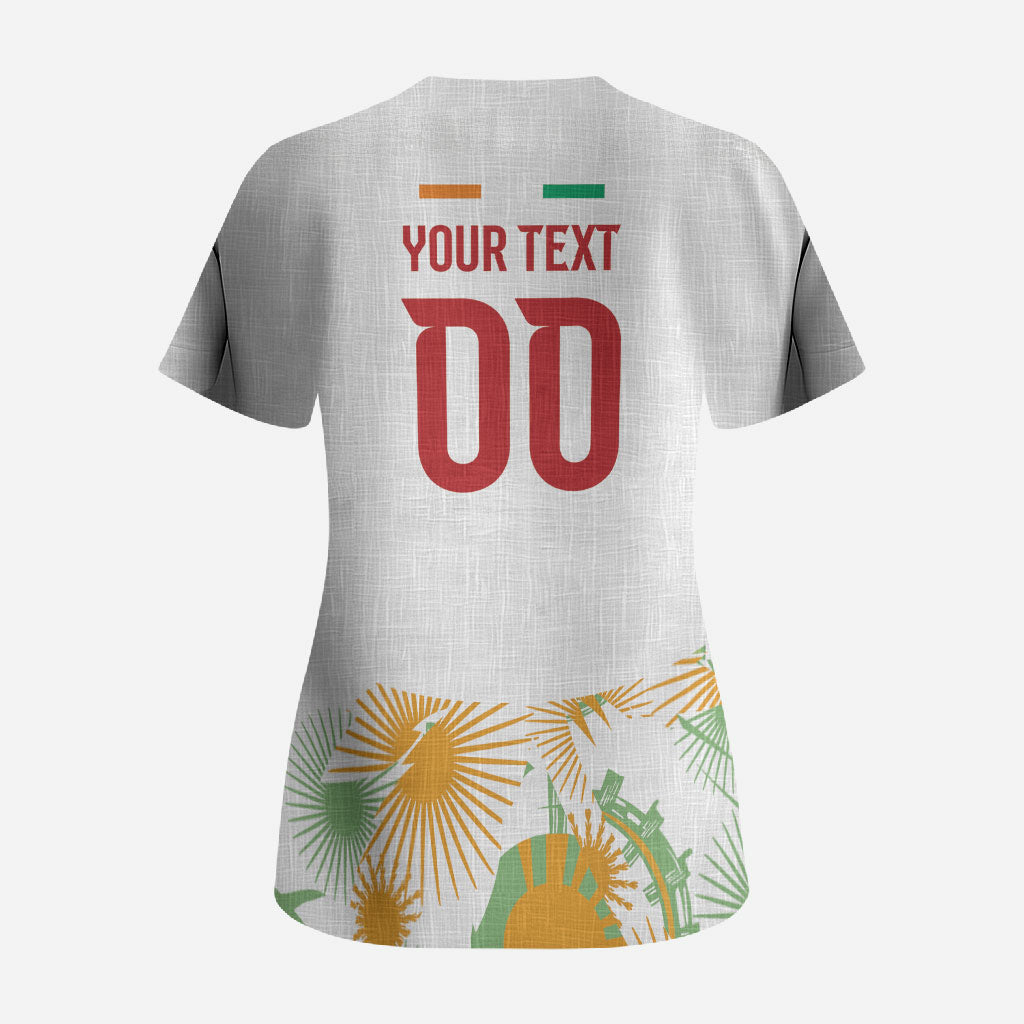 Custom Ivory Coast Heritage Elephants Never Fall Scrub Top
