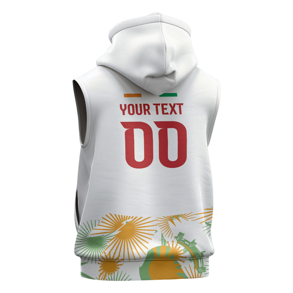 Custom Ivory Coast Heritage Elephants Never Fall Sleeveless Zip Hoodie