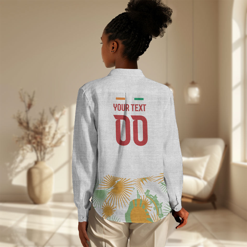 Custom Ivory Coast Heritage Elephants Never Fall Women Casual Shirt