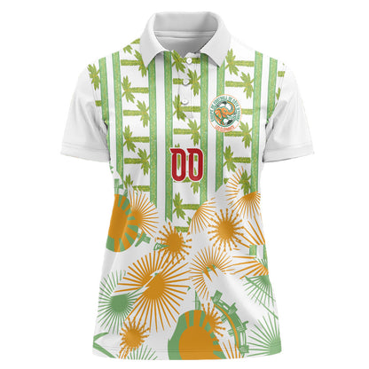 Custom Ivory Coast Heritage Elephants Never Fall Women Polo Shirt