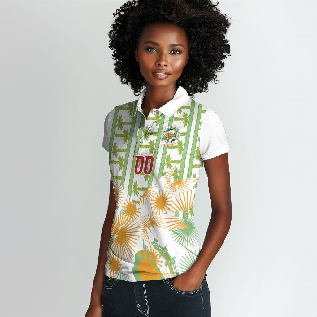 Custom Ivory Coast Heritage Elephants Never Fall Women Polo Shirt