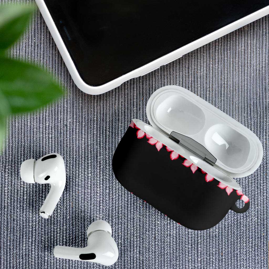 African Adenium Multiflorum Flowers AirPods Case with Kente Style
