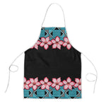 African Adenium Multiflorum Flowers Apron with Kente Style