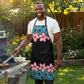 African Adenium Multiflorum Flowers Apron with Kente Style