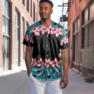 African Adenium Multiflorum Flowers Baseball Jersey with Kente Style