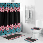 African Adenium Multiflorum Flowers Bathroom Set with Kente Style