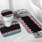 African Adenium Multiflorum Flowers Bathroom Set with Kente Style