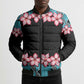 African Adenium Multiflorum Flowers Bomber Puffer Jacket with Kente Style