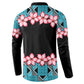 African Adenium Multiflorum Flowers Button Sweatshirt with Kente Style