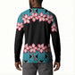 African Adenium Multiflorum Flowers Button Sweatshirt with Kente Style