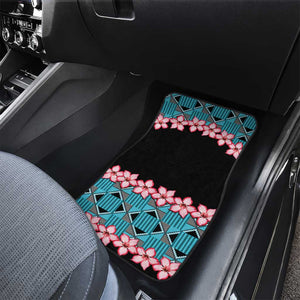 African Adenium Multiflorum Flowers Car Mats with Kente Style