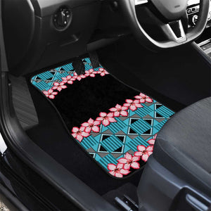 African Adenium Multiflorum Flowers Car Mats with Kente Style