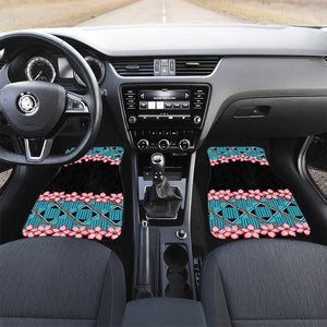 African Adenium Multiflorum Flowers Car Mats with Kente Style