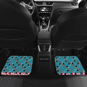 African Adenium Multiflorum Flowers Car Mats with Kente Style