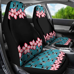 African Adenium Multiflorum Flowers Car Seat Cover with Kente Style