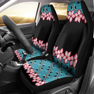 African Adenium Multiflorum Flowers Car Seat Cover with Kente Style