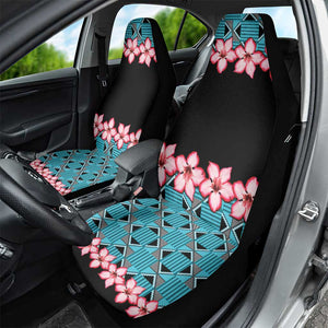 African Adenium Multiflorum Flowers Car Seat Cover with Kente Style