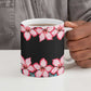 African Adenium Multiflorum Flowers Ceramic Mug with Kente Style