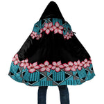 African Adenium Multiflorum Flowers Cloak with Kente Style