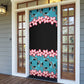 African Adenium Multiflorum Flowers Door Cover with Kente Style