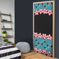 African Adenium Multiflorum Flowers Door Cover with Kente Style