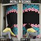 African Adenium Multiflorum Flowers Door Cover with Kente Style