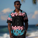 African Adenium Multiflorum Flowers Hawaiian Shirt with Kente Style