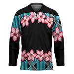 African Adenium Multiflorum Flowers Hockey Jersey with Kente Style