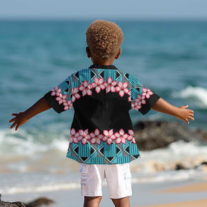 African Adenium Multiflorum Flowers Kid Hawaiian Shirt with Kente Style