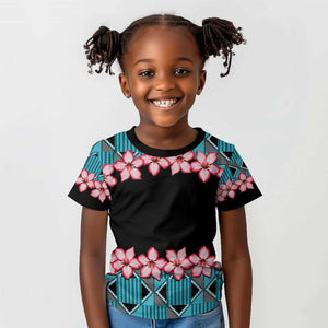 African Adenium Multiflorum Flowers Kid T shirt with Kente Style