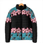 African Adenium Multiflorum Flowers Padded Jacket with Kente Style