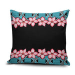 African Adenium Multiflorum Flowers Pillow Cover with Kente Style