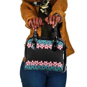 African Adenium Multiflorum Flowers Shoulder Handbag with Kente Style